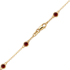 Finished Diamond by the Yard Cable Chain Necklace in 14K Yellow Gold with Garnet Stones