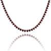 Tennis Necklace with Garnet Stones (January Birthstones) in 18K Gold (1.75 mm - 4.0 mm)