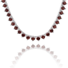 Tennis Necklace with Garnet Stones (January Birthstones) in 14K Gold (1.75 mm - 4.0 mm)