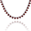 Tennis Necklace with Garnet Stones (January Birthstones) in 14K Gold (1.75 mm - 4.0 mm)