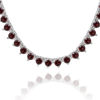 Tennis Necklace with Garnet Stones (January Birthstones) in 18K Gold (1.75 mm - 4.0 mm)