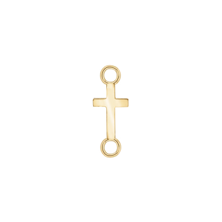 14K Gold Small Cross Connector Charm (11 x 5 mm)