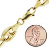 Greenwich Village Puffed Mariner Link Necklace in 14K Yellow Gold