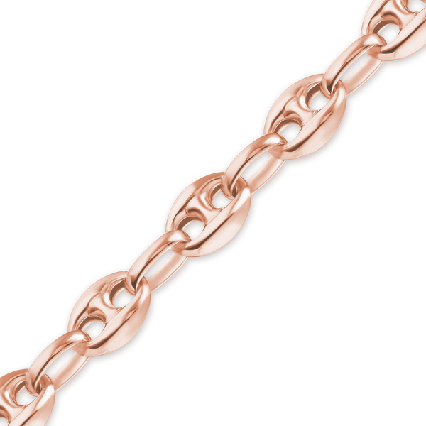 Bulk / Spooled Classic Puffed Mariner Link Semi-Solid Chain in 14K Rose Gold (3.80 mm)