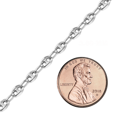 Load image into Gallery viewer, Bulk / Spooled Classic Puffed Mariner Link Semi-Solid Chain in 14K White Gold (3.80 mm)
