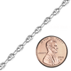 Bulk / Spooled Classic Puffed Mariner Link Semi-Solid Chain in 14K White Gold (3.80 mm)