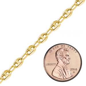 Bulk / Spooled Classic Puffed Mariner Link Hollow Chain in 14K Yellow Gold (3.80 mm - 12.00 mm)