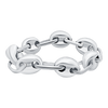 Greenwich Village Puffed Mariner Link Chain Ring in Sterling Silver