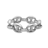 Greenwich Village Puffed Mariner Link Chain Ring in Sterling Silver