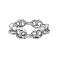 Load image into Gallery viewer, Greenwich Village Puffed Mariner Link Chain Ring in Sterling Silver
