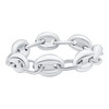 Greenwich Village Puffed Mariner Link Chain Ring in Sterling Silver