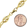 Greenwich Village Puffed Mariner Link Necklace in 14K Yellow Gold