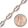 Bulk / Spooled Classic Puffed Mariner Link Semi-Solid Chain in Two-Tone Sterling Silver (4.50 mm - 8.00 mm)