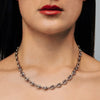 Greenwich Village Puffed Mariner Link Semi-Solid Chain Necklace in Sterling Silver