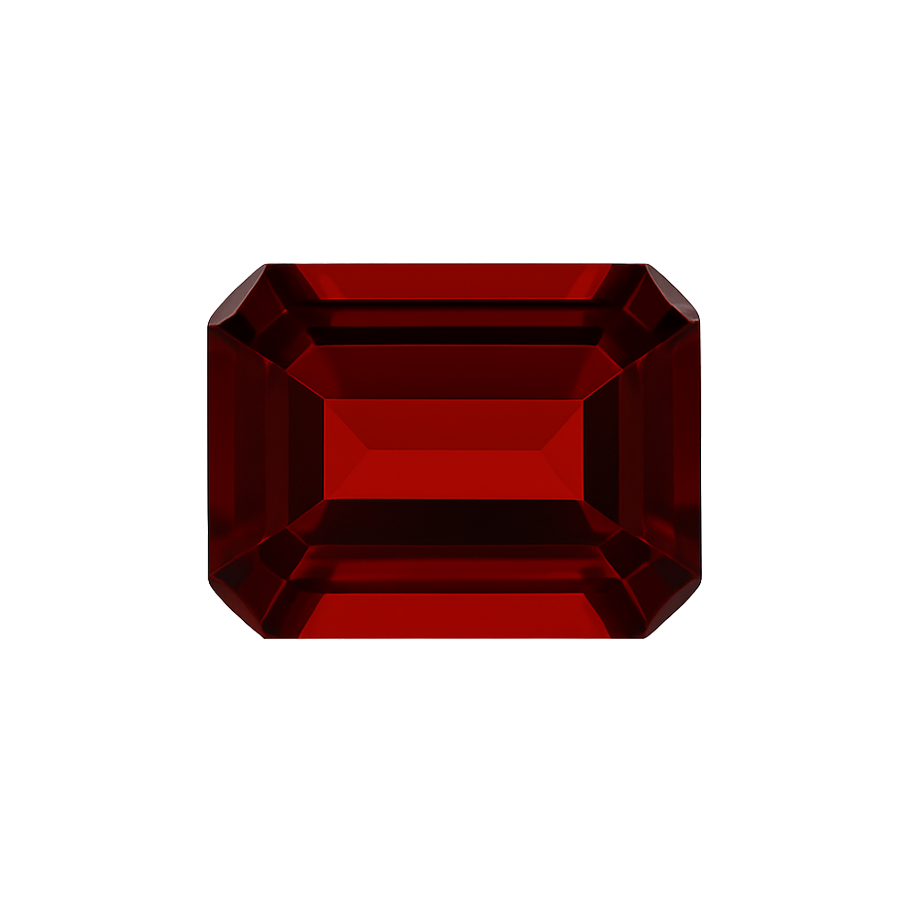 Emerald Shape Garnet - January Birthstones