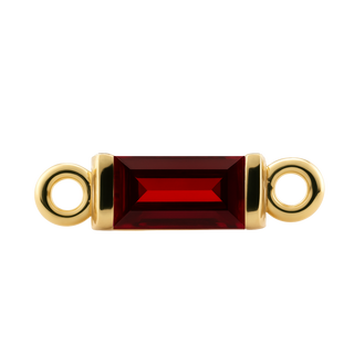 Diamond or Gemstone Baguette Bezel Bracelet/Necklace Charm in 14K Yellow Gold