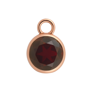Diamond or Gemstone Bezel Drop Charm in 14K Rose Gold