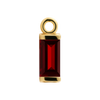 Diamond or Gemstone Baguette Bezel Drop Charm in 14K Yellow Gold