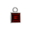 Diamond or Gemstone Square Bezel Drop Charm in 14K White Gold
