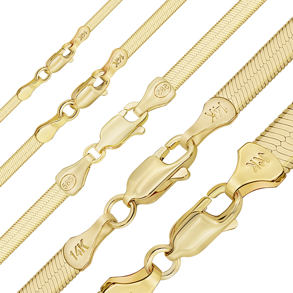 Hudson Herringbone Bracelet in 14K Yellow Gold