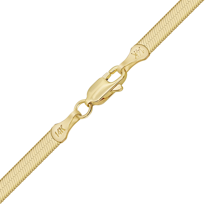 Hudson Herringbone Necklace in 14K Yellow Gold