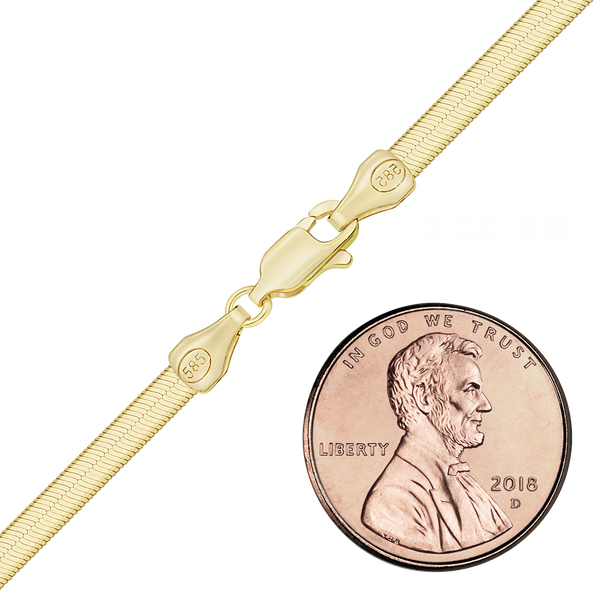 Hudson Herringbone Necklace in 14K Yellow Gold