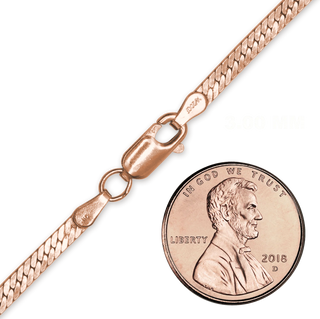 Finished Herringbone Anklet in 14K Rose Gold-Filled