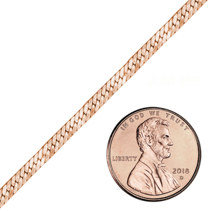 Bulk / Spooled Herringbone Chain in 14K Rose Gold-Filled (3.00 mm)