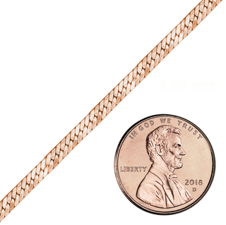 Bulk / Spooled Herringbone Chain in 14K Rose Gold-Filled (3.00 mm)