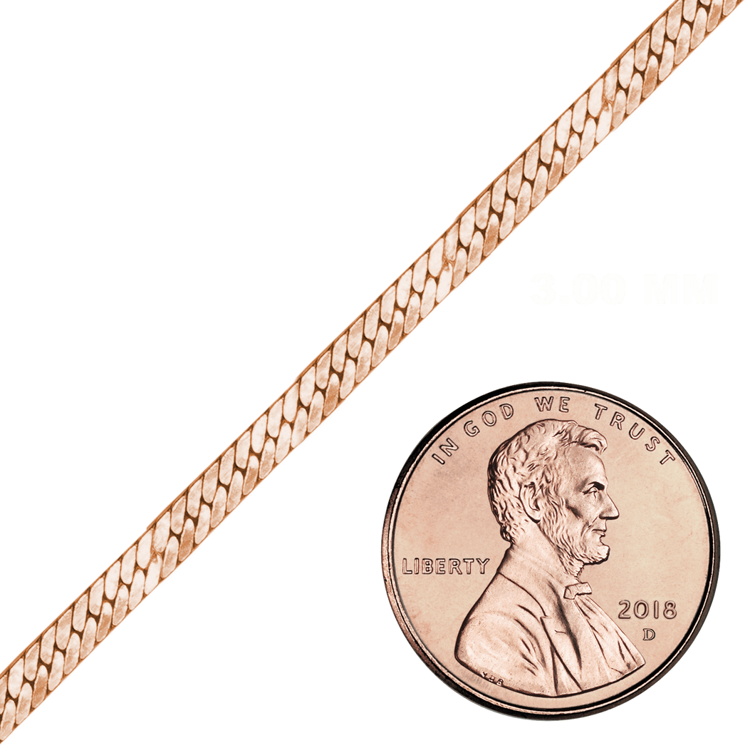 Bulk / Spooled Herringbone Chain in 14K Rose Gold-Filled (3.00 mm)