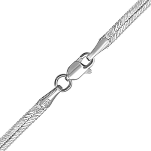 Flexible Hudson Herringbone Chain Anklet in Sterling Silver