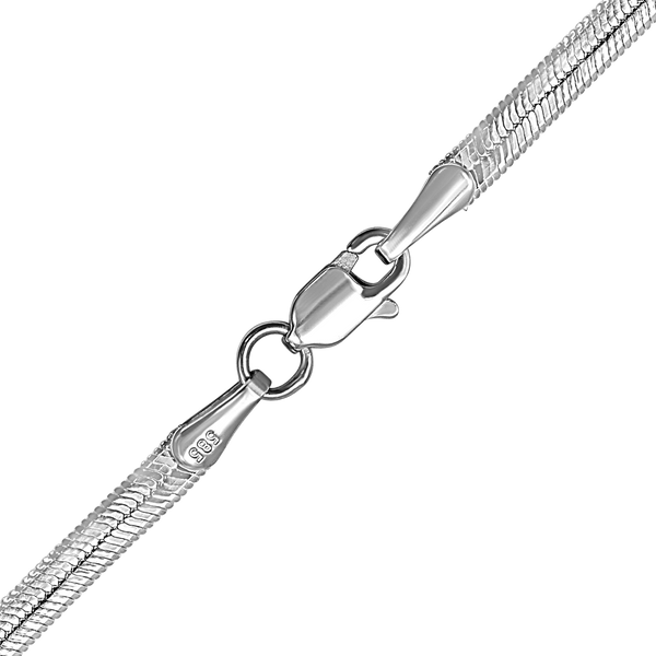 Flexible Hudson Herringbone Chain Anklet in Sterling Silver