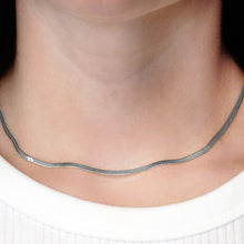 Load image into Gallery viewer, Flexible Hudson Herringbone Chain Necklace in Sterling Silver
