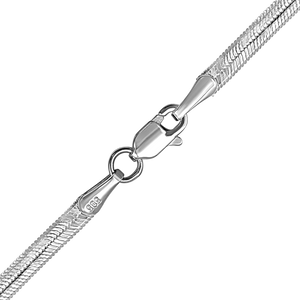 Flexible Hudson Herringbone Chain Necklace in Sterling Silver