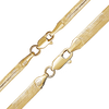 Flexible Hudson Herringbone Chain Necklace in Sterling Silver 18K Yellow Gold Finish