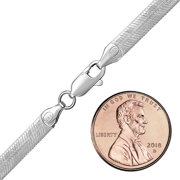 Flexible Hudson Herringbone Chain Necklace in Sterling Silver