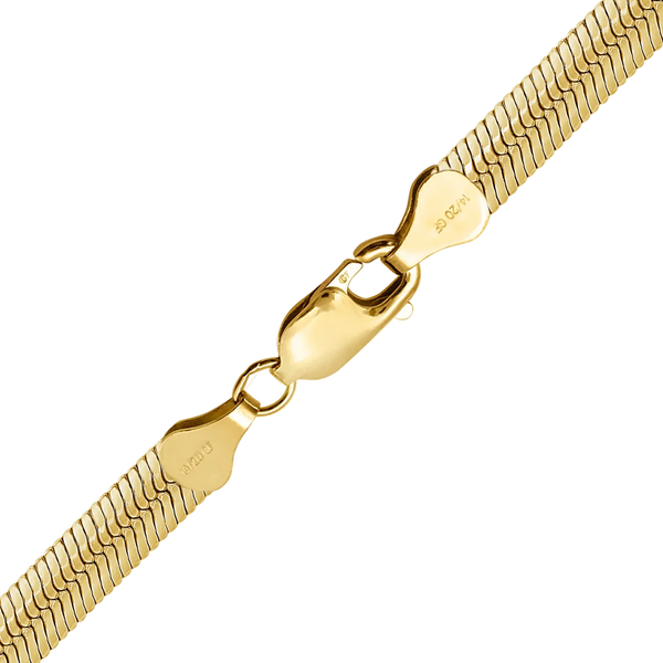 Finished Oval Herringbone Necklace in 14K Gold-Filled