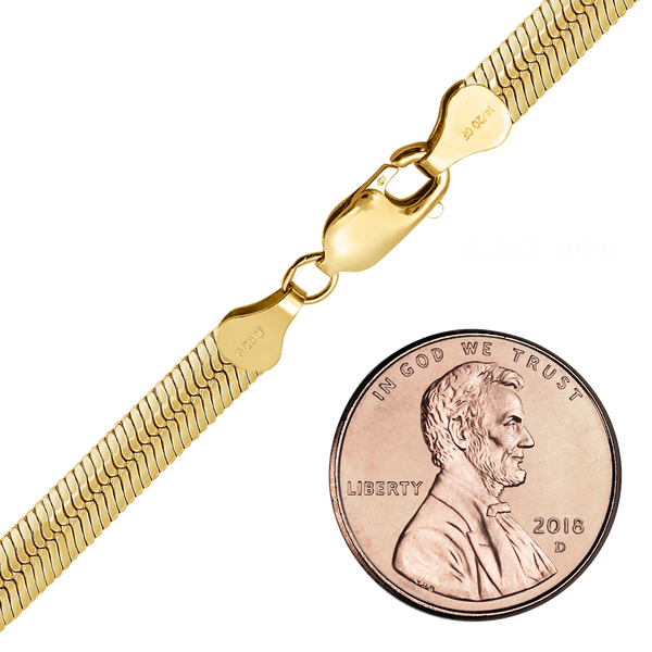 Finished Oval Herringbone Necklace in 14K Gold-Filled