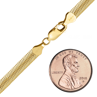 Finished Oval Herringbone Bracelet in 14K Gold-Filled