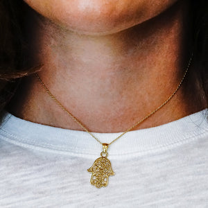 ITI NYC Hamsa Filigree Pendant in 14K Gold