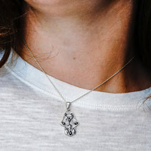 Load image into Gallery viewer, ITI NYC Hamsa Pendant with Evil Eye in Sterling Silver
