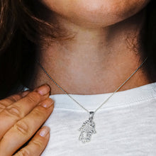 Load image into Gallery viewer, ITI NYC Hamsa Filigree Pendant in Sterling Silver
