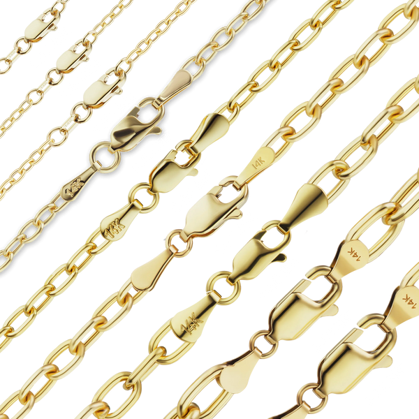 Houston St. Semi-Solid Cable Necklace in 14K Yellow Gold