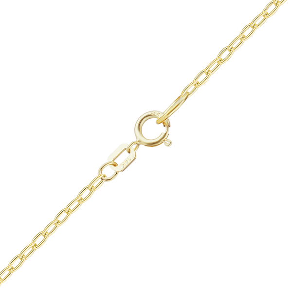 Houston St. Semi-Solid Cable Necklace with Spring Ring in 14K Yellow Gold