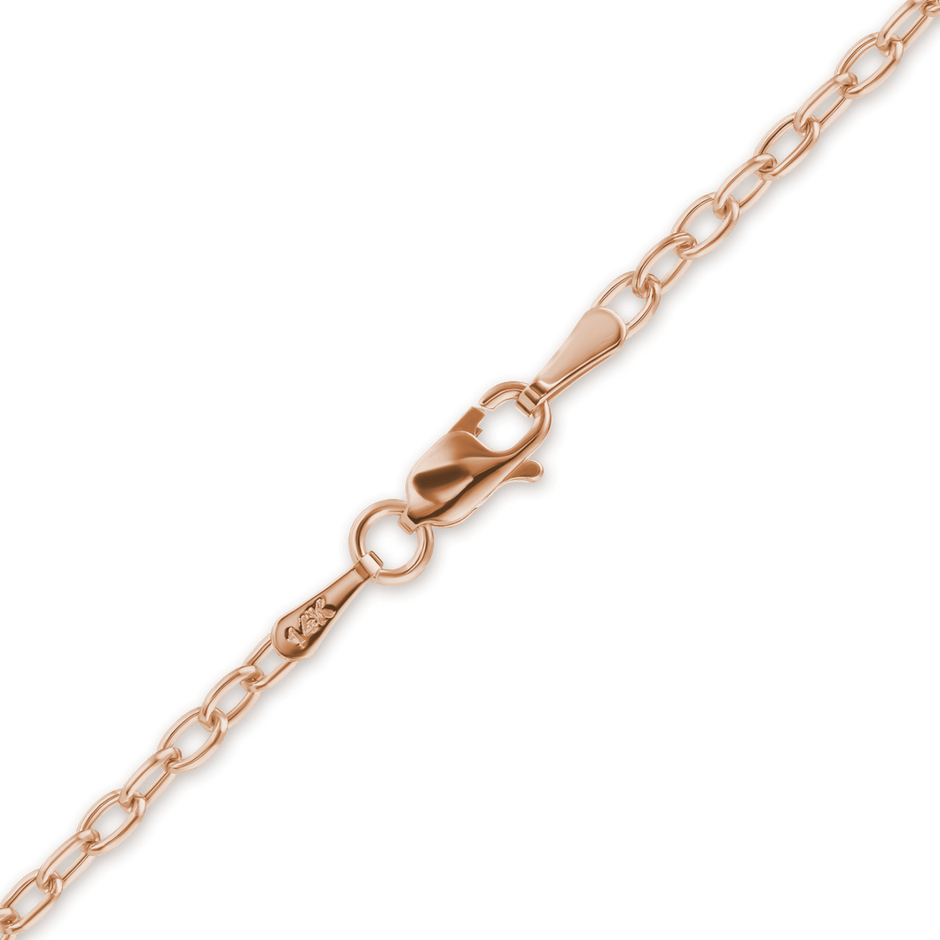 Houston St. Hollow Cable Necklace in 14K Rose Gold