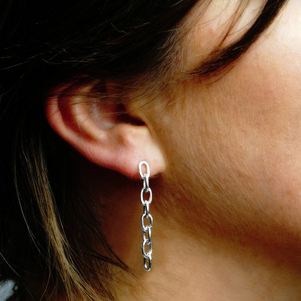 Houston St. Semi-Solid Cable Chain Earrings