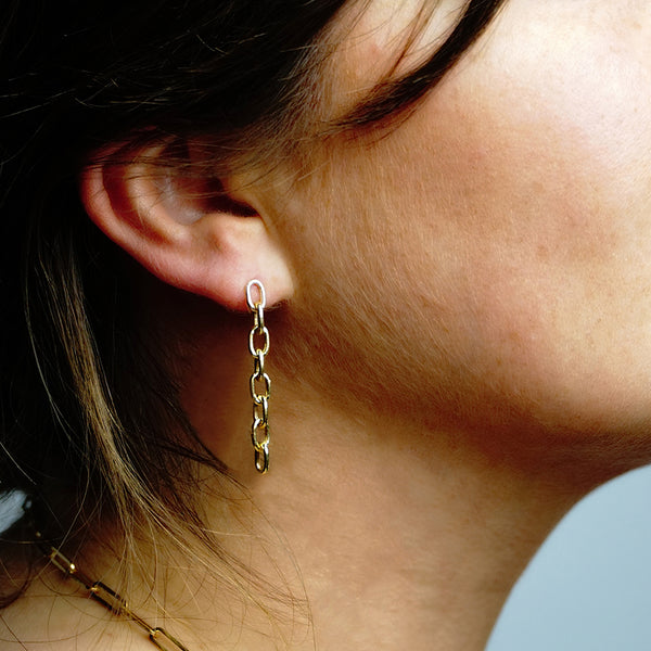 Houston St. Semi-Solid Cable Chain Earrings