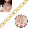 Bulk / Spooled Elongated Semi-Solid Cable Chain in 14K & 18K Yellow Gold (1.00 mm - 5.80 mm)