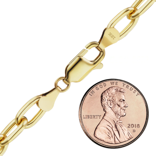 Houston St. Semi-Solid Cable Anklet in 18K Yellow Gold