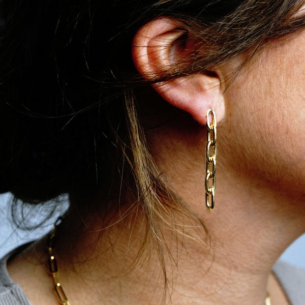 Houston St. Semi-Solid Cable Chain Earrings